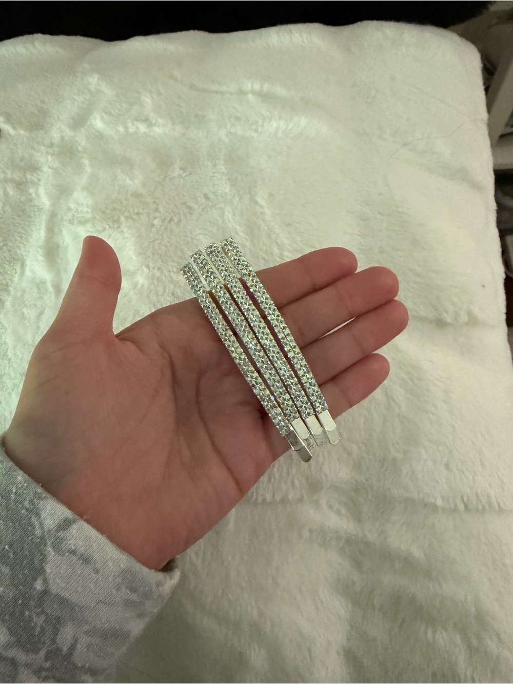 Crystal Rhinestone Silver Hair Pins - dance hairpieces